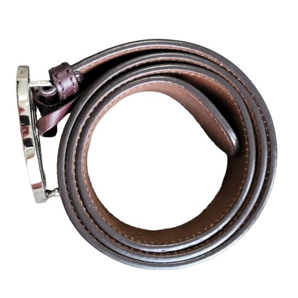 Gucci Brown Leather Silver Interlocking G Belt Buckle 90/36 - Picture 2 of 9